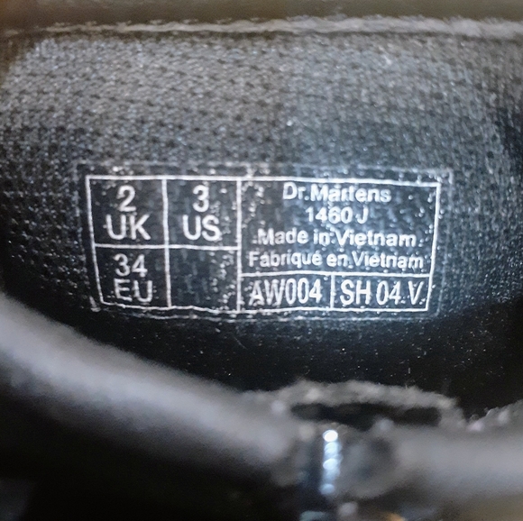 DR.MARTINS Shoes Lace Ups Black Sz 3 - Picture 3 of 4